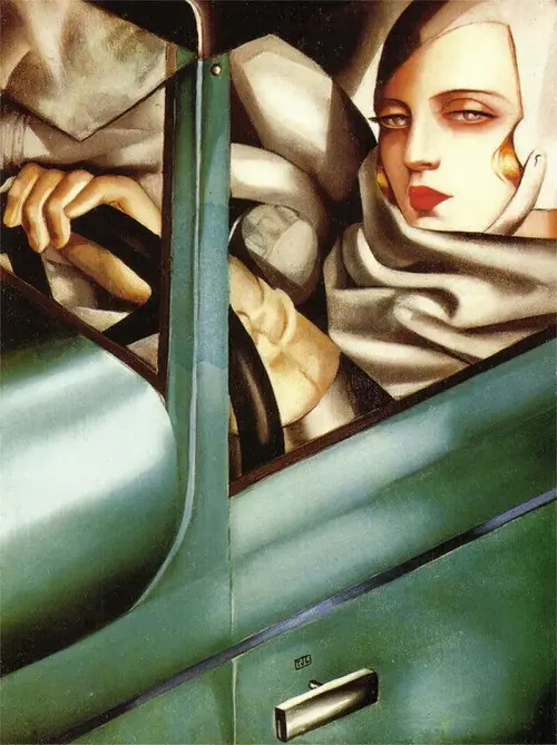 Tamara De Lempicka, Self portrait (Tamara in a Green Bugatti), 1929. Courtesy of S&P Gallery