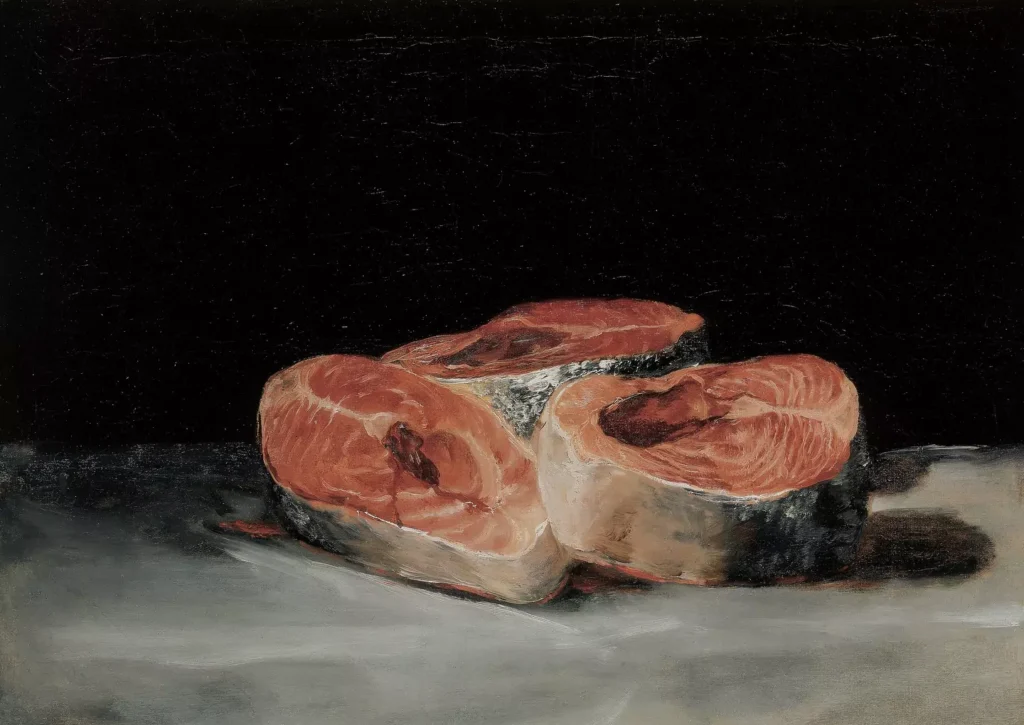 Francisco Goya, Still Life Three Salmon Steaks, 1808 - 1812, Oskar Reinhart Collection, Winterthur (Switzerland)
