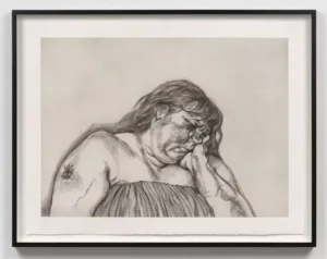 Lucian Freud, Woman with an Arm Tattoo, 1996, etching on Somerset Textured White paper