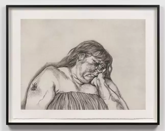 Lucian Freud, Woman with an Arm Tattoo, 1996, etching on Somerset Textured White paper