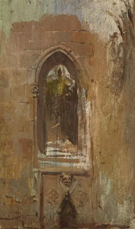 Pablo Picasso, Detail of the cloister of the Barcelona Cathedral 1896. Oil, board. (22.1.x13.8).