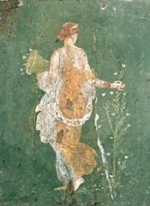 Roman fresco, Flora, 1st century AD, from Stabiae, Villa of Arianna, Naples, National Archaeological Museum.
