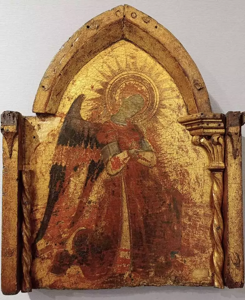 Sassetta, Angel Gabriel, detail, c. 1428-1430, tempera and gold on panel, Massa Marittima, Museo di San Pietro all’Orto
