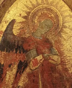 Sassetta, Angel Gabriel, detail, c. 1428-1430, tempera and gold on panel, Massa Marittima, Museo di San Pietro all’Orto