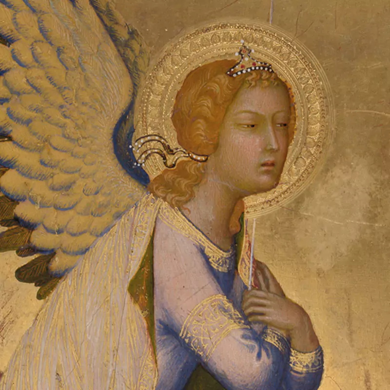 Detail from Simone Martini, 'The Angel Gabriel', about 1326–34. Collection KMSKA