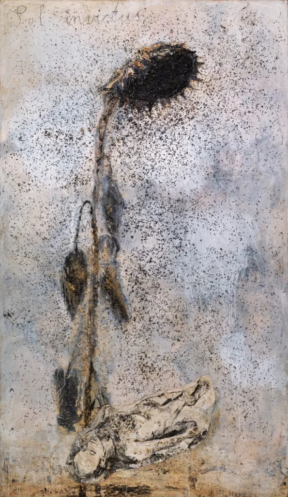 Anselm Kiefer, Sol Invictus (1995), now redone with artificial sunflower seeds