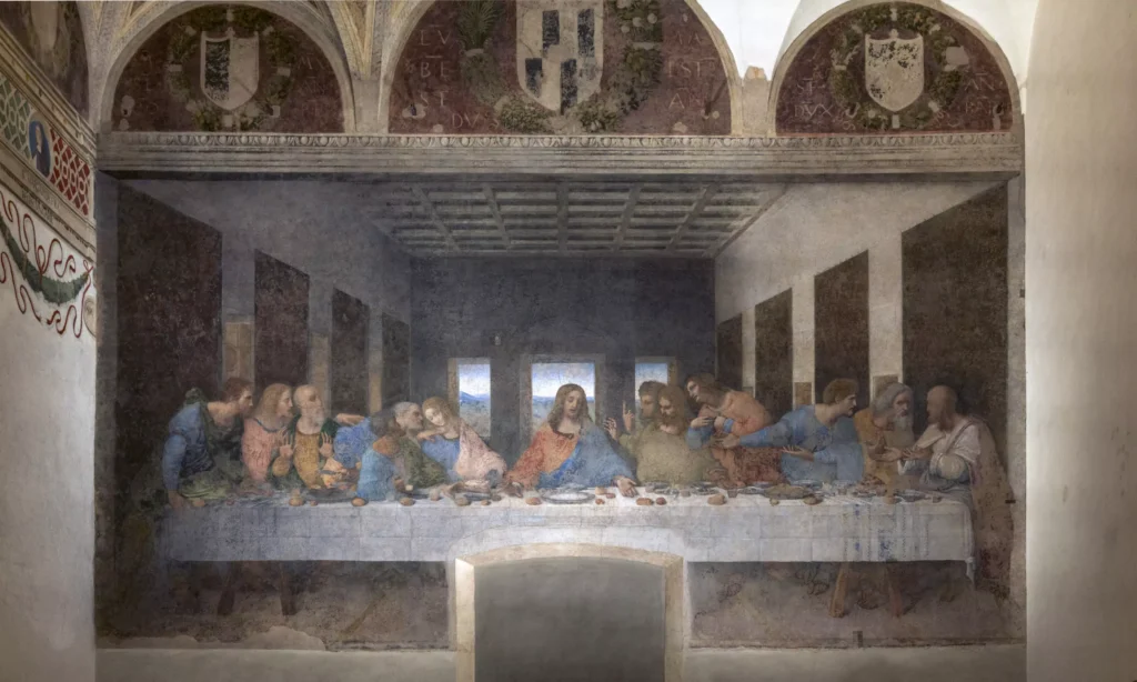 Leonardo da Vinci, Last Supper, oil, tempera, fresco, 1495–98 (Santa Maria delle Grazie, Milan)