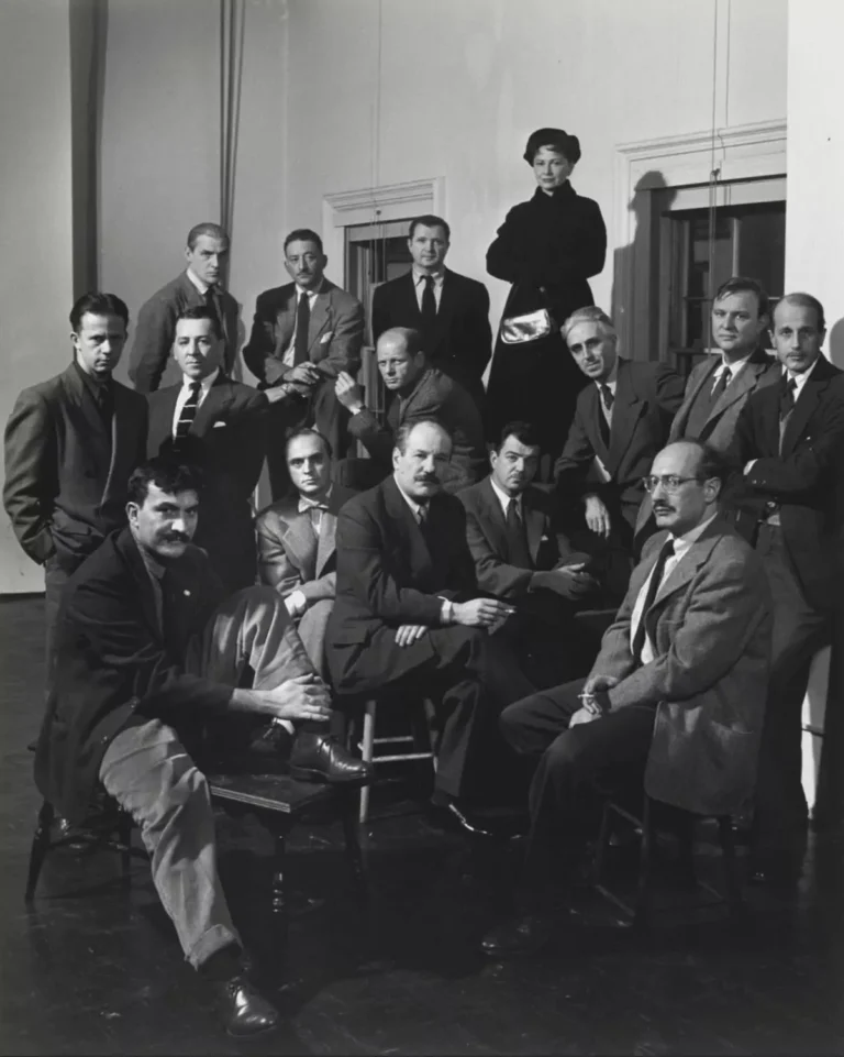 Nina Leen, The Irascibles (1950) | Left to right, from back row: Willem de Kooning, Adolph Gottlieb, Ad Reinhardt, Hedda Sterne; Richard Pousette-Dart, William Baziotes, Jackson Pollock, Clyfford Still, Robert Motherwell; Bradley Walker Tomlin; Theodoros Stamos, Jimmy Ernst, Barnett Newman, James Brooks, and Mark Rothko