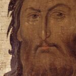Byzantine Icon, Saint John the Baptist, from Hilandar Monastery, detail, 14th century, Egg tempera and gold leaf on wood panel