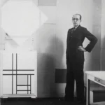 Piet Mondrian in his studio in 1933, photographed by Charles Karten