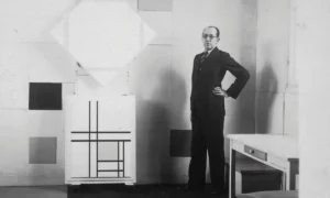 Piet Mondrian in his studio in 1933, photographed by Charles Karten