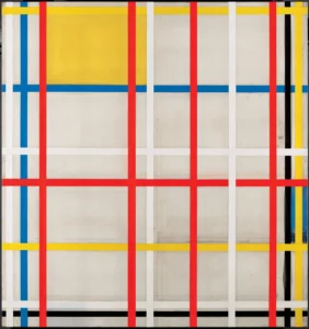Piet Mondrian New York City, 3 (unfinished) 1941 Oil, pencil, chalk and coloured tape on canvas. 117 x 110 cm Museo Nacional Thyssen-Bornemisza, Madrid