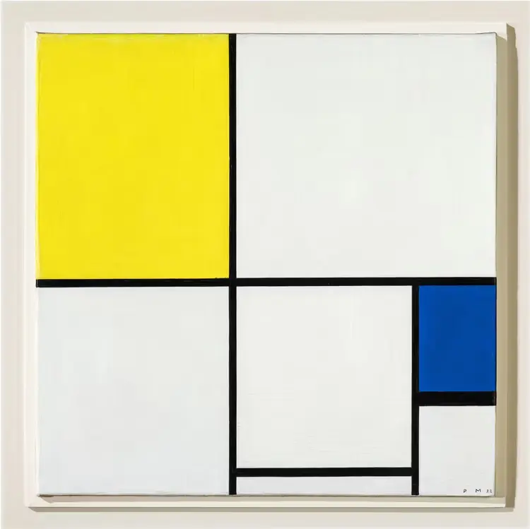 Piet Mondrian's Composition with Yellow and Blue (1932)
© MondrianHoltzman Trust; Photo Robert Bayer, Basel
