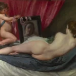 Diego Velazques, Rokeby Venus, c. 1647–1651. 122 cm × 177 cm (48 in × 70 in). National Gallery, London.